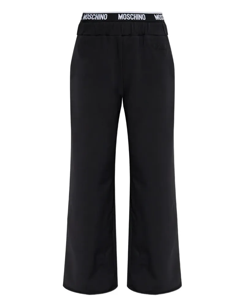 Moschino logo-waistband trousers - Schwarz Schwarz