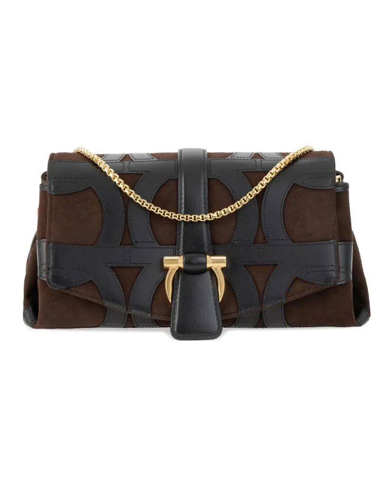 Ferragamo Umhängetasche mit Klappe (XS) - Braun Braun