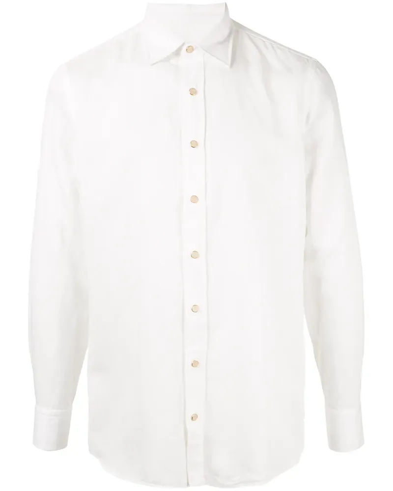 LARDINI Hemd mit abgerundetem Saum - Weiß Weiß