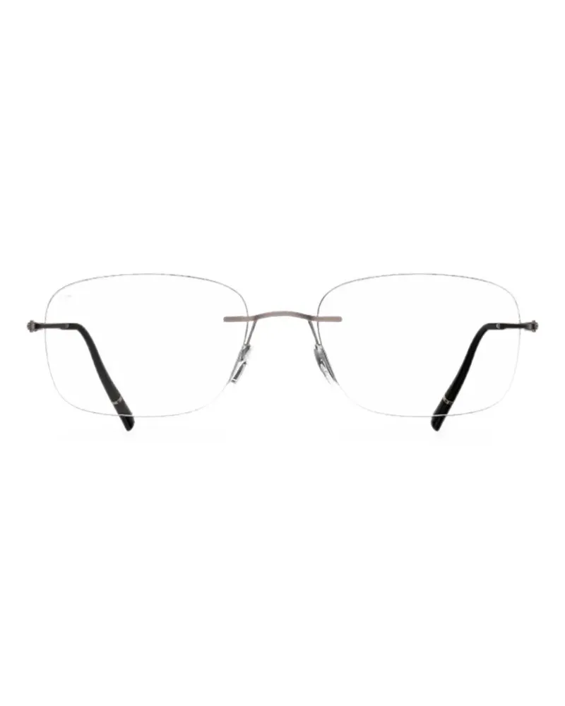 Silhouette Rahmenlose Brille mit eckigen Gläsern - Braun Braun
