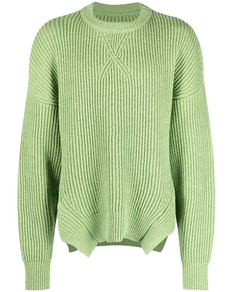 Jil Sander Gerippter Strickpullover - Grün Grün