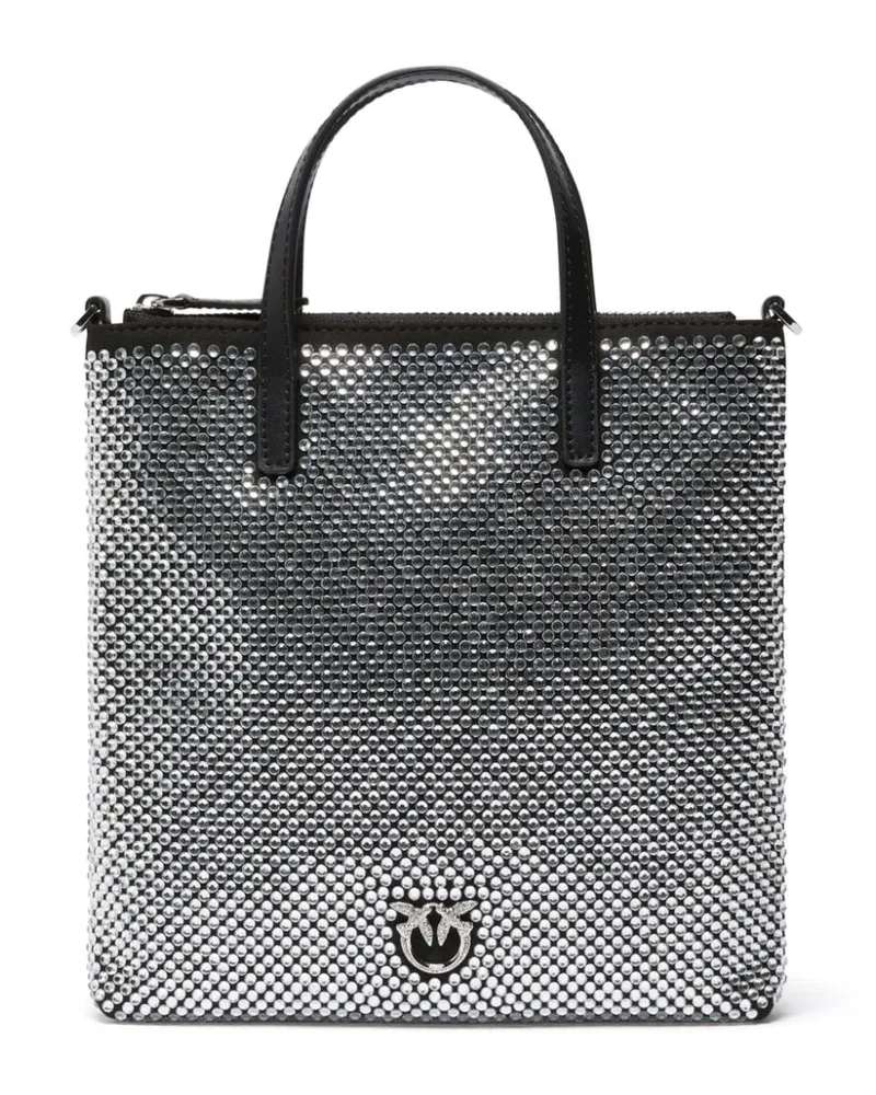 Pinko Mini Tote Bag mit Strass - Schwarz Schwarz