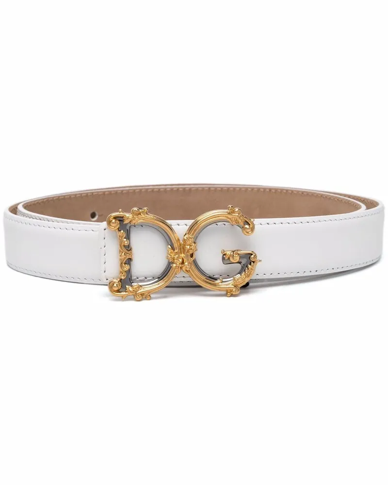 Dolce & Gabbana Gürtel aus Leder - Weiß Weiß