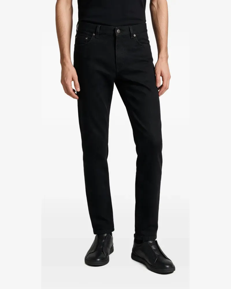 Ermenegildo Zegna logo-patch jeans - Schwarz Schwarz