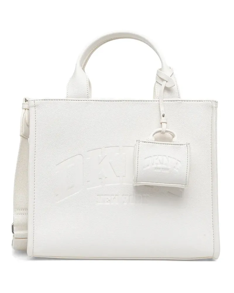 DKNY logo-embossed charm tote bag - Weiß Weiß