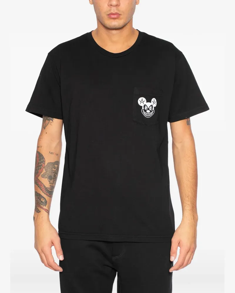 Local Authority Mischief chest-pocket T-shirt - Schwarz Schwarz