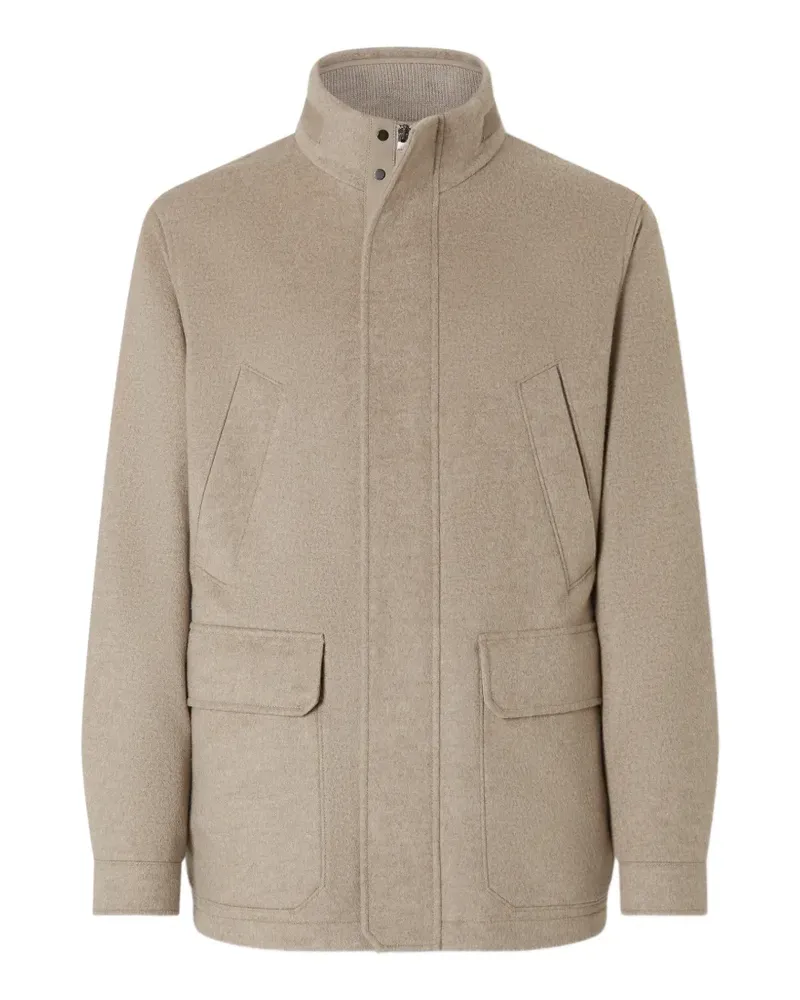 Ermenegildo Zegna Oasi Cashmere Elements Mantel in Helltaupe - Nude Nude
