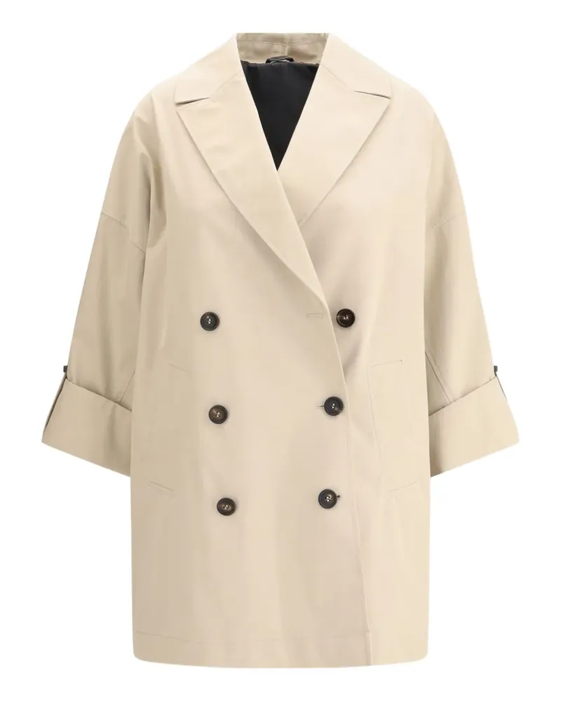 Brunello Cucinelli Verzierter Midi-Trenchcoat - Nude Nude