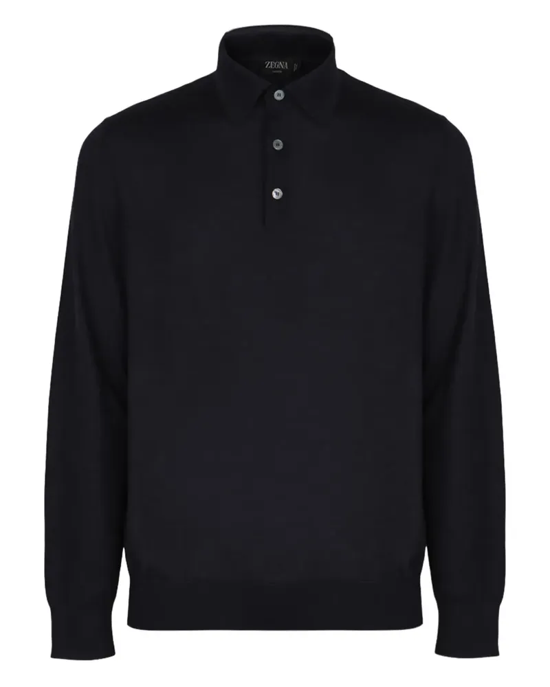 Ermenegildo Zegna ribbed long-sleeve polo shirt - Blau Blau