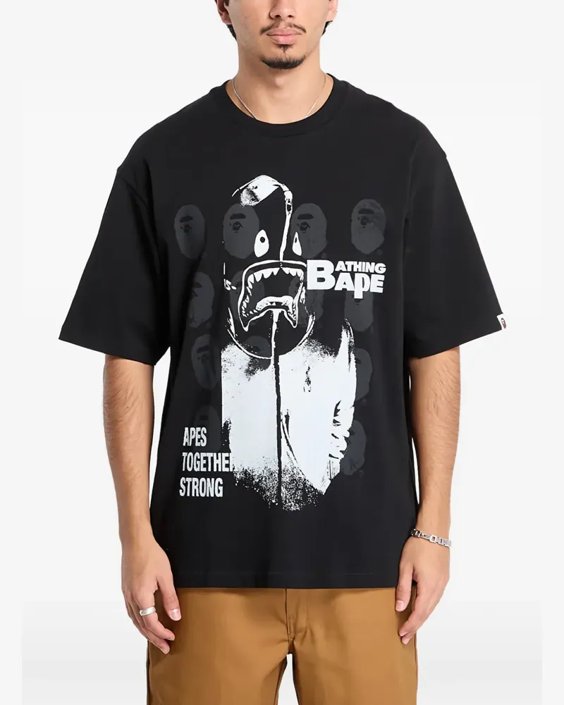 BAPE Spray-print T-shirt - Schwarz Schwarz