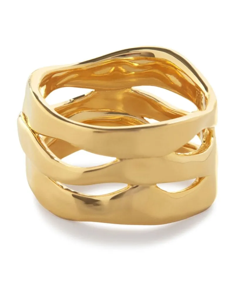 Monica Vinader Dreireihiger The Wave Ring - Gold Gold
