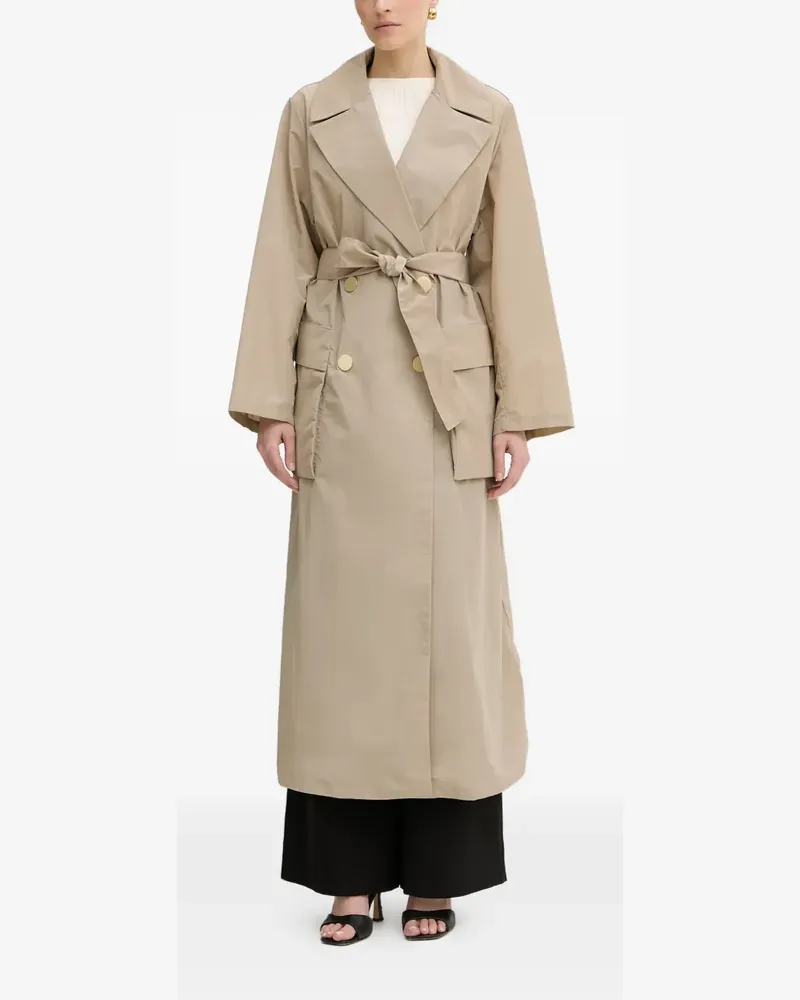 Armani Exchange double-breasted belted trench coat - Nude Nude