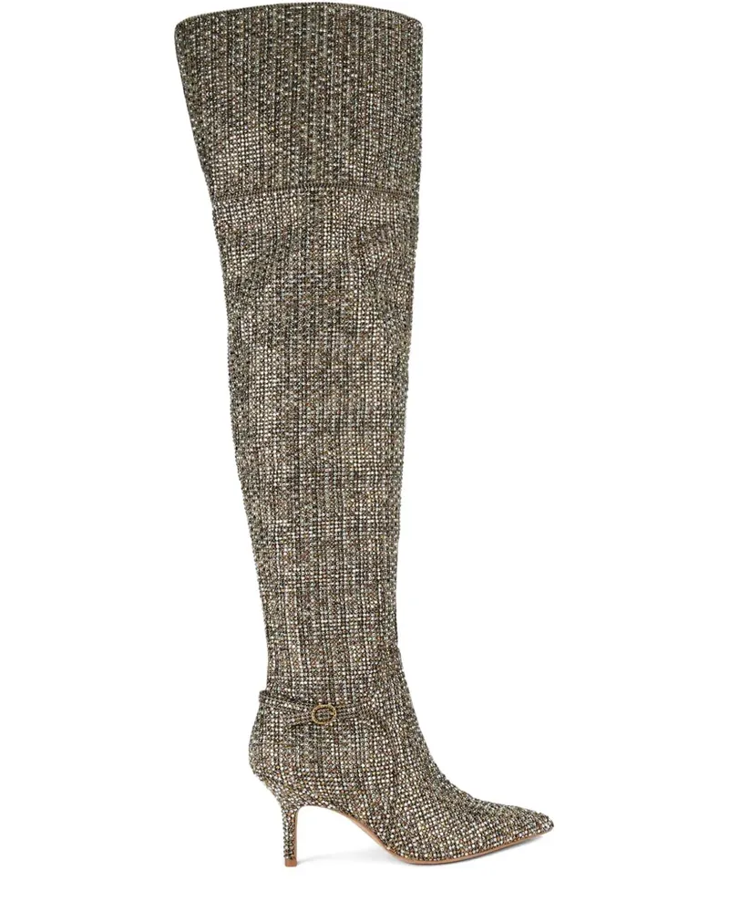 Kurt Geiger Mayfair Overknee-Stiefel mit Kristallen 70mm - Nude Nude