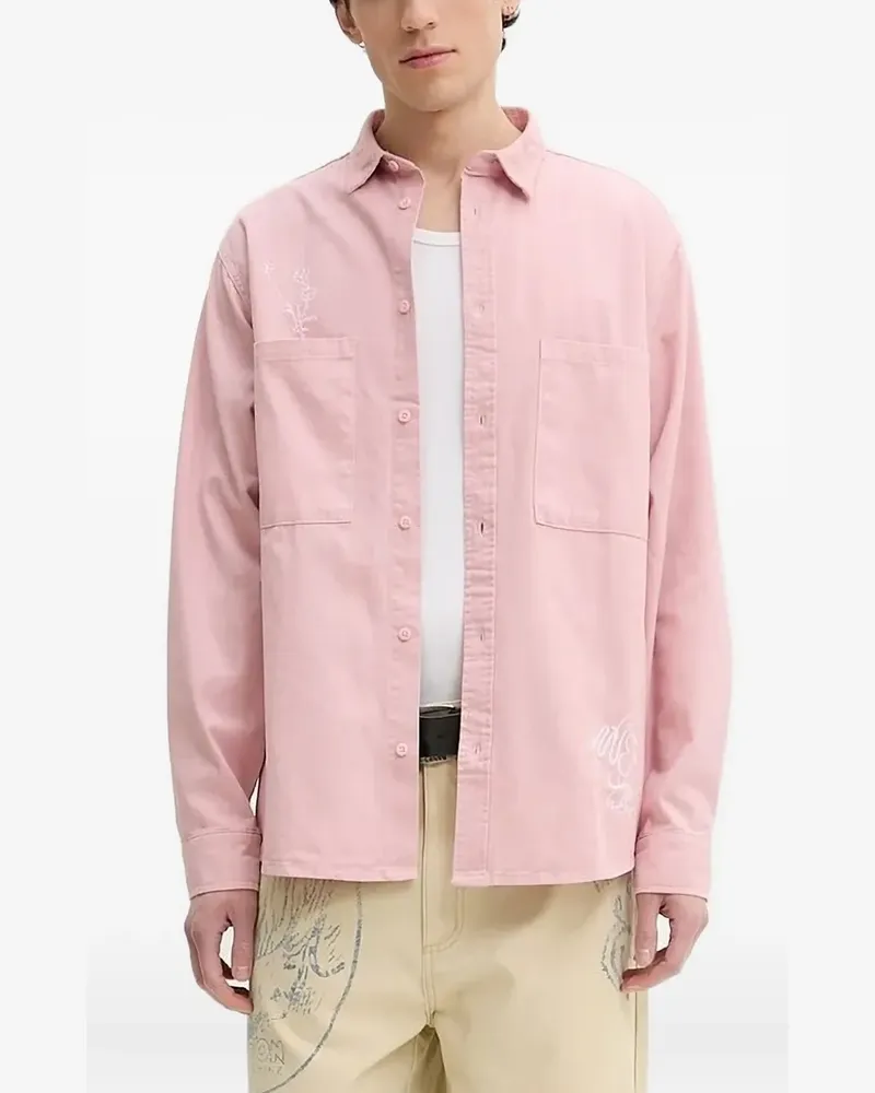 Desigual Hemd mit Blumenstickerei - Rosa Rosa