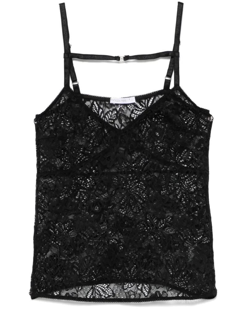 Patrizia Pepe Trägershirt aus Spitze - Schwarz Schwarz
