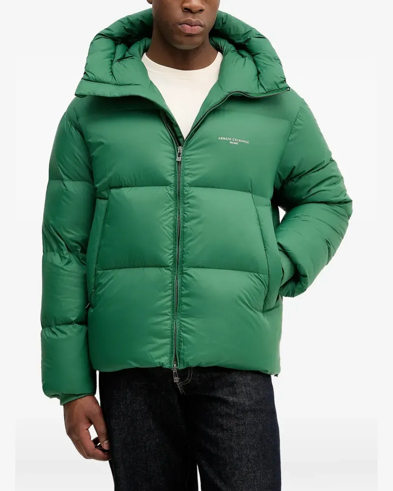 Armani Exchange logo-print padded jacket - Grün Grün