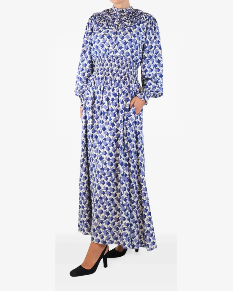 Loretta Caponi Zaira geometric-print maxi dress - Blau Blau