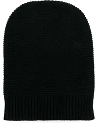 N.Peal Gestrickte Kaschmir-Beanie Schwarz