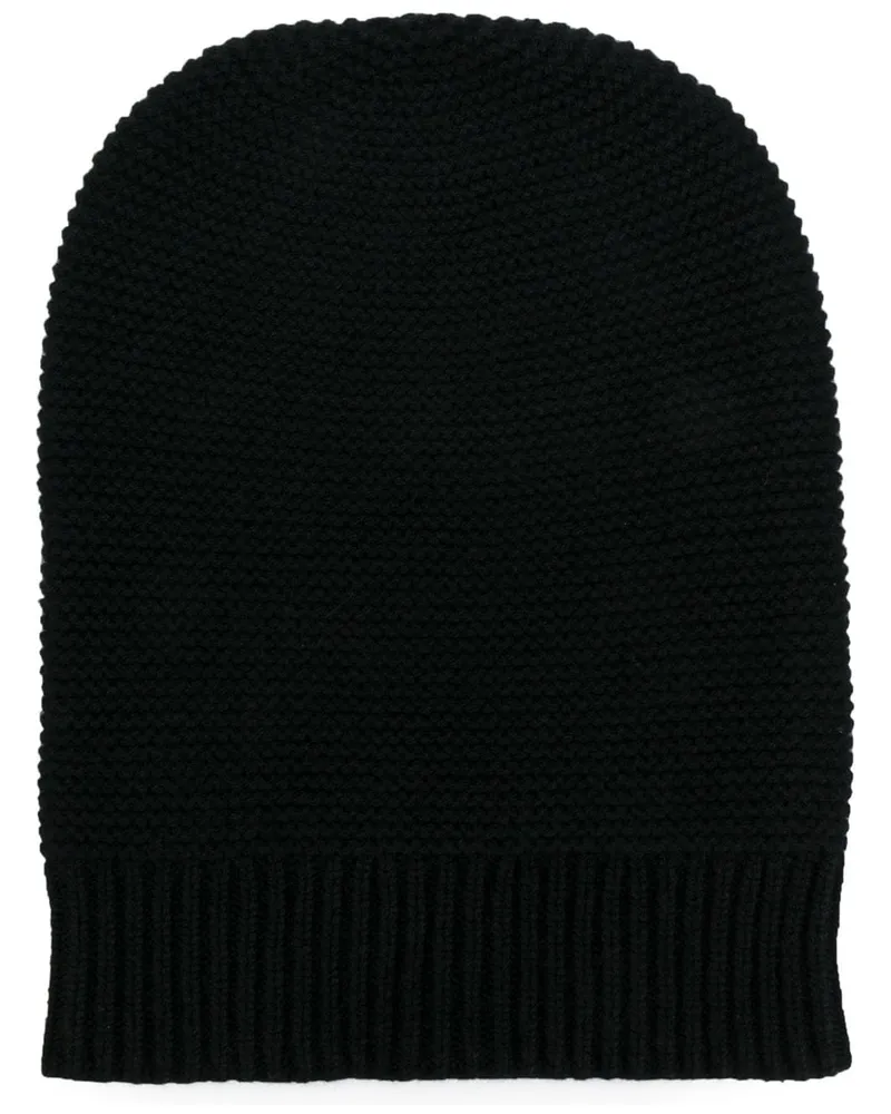 N.Peal Gestrickte Kaschmir-Beanie - Schwarz Schwarz