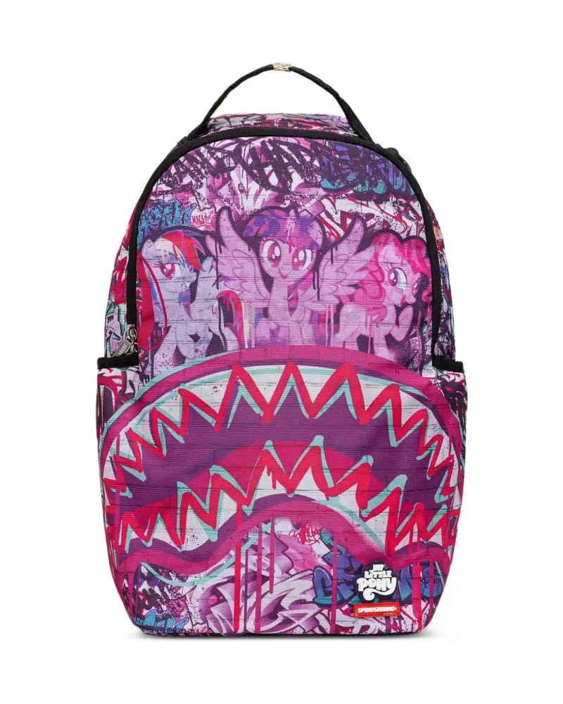 Sprayground x My Little Pony Shark Mouth Rucksack mit Graffiti - Violett Violett