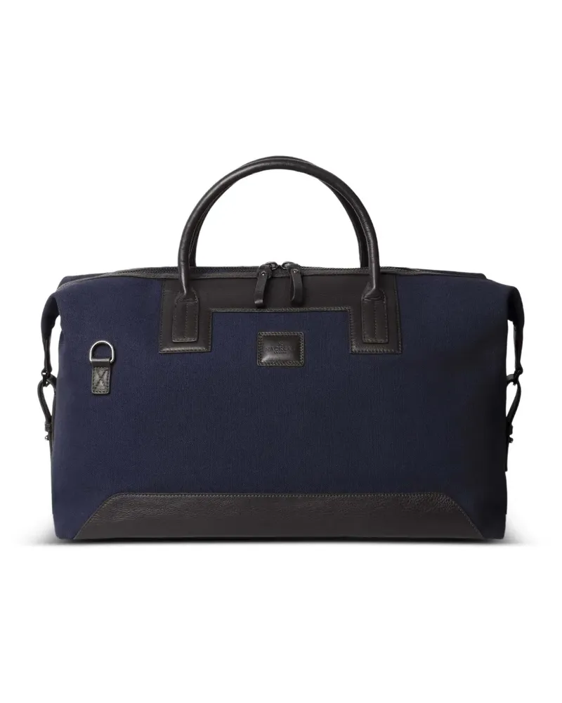 Hackett Wells Reisetasche mit Lederbesatz - Blau Blau
