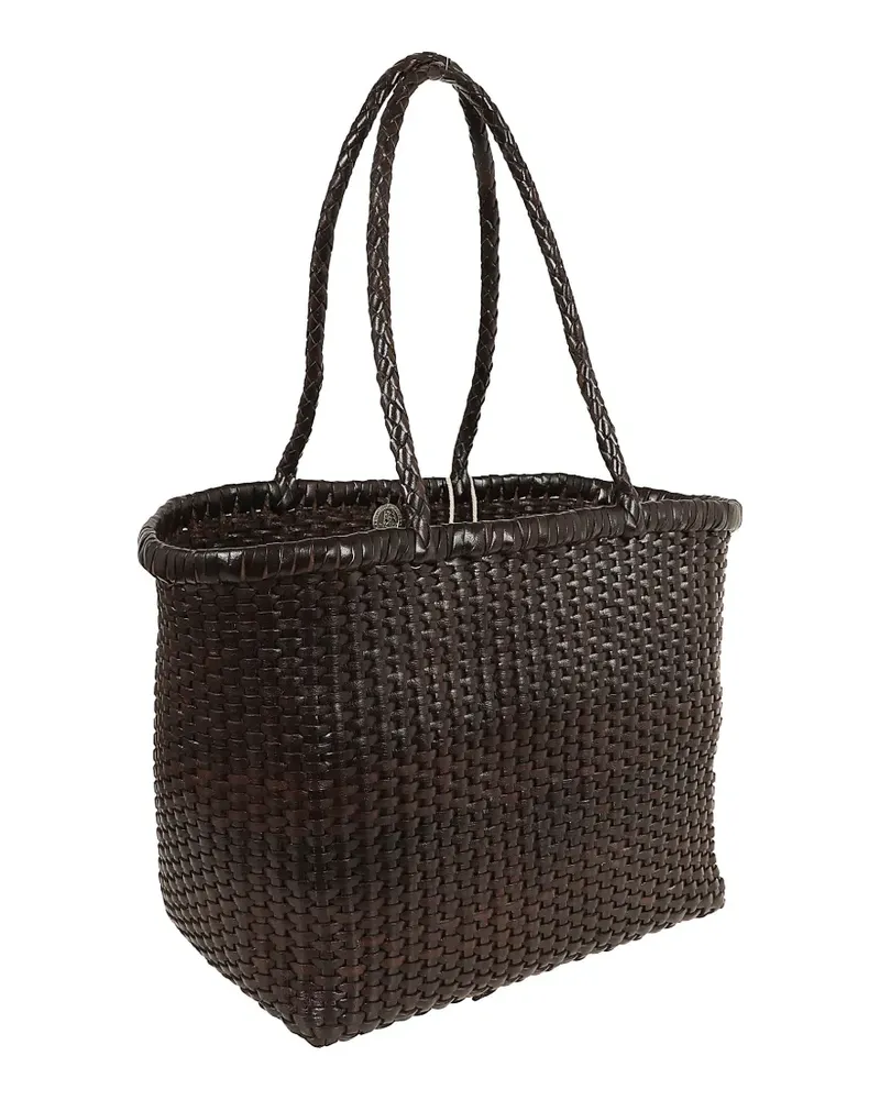 Dragon Diffusion small B Weave leather tote bag - Braun Braun