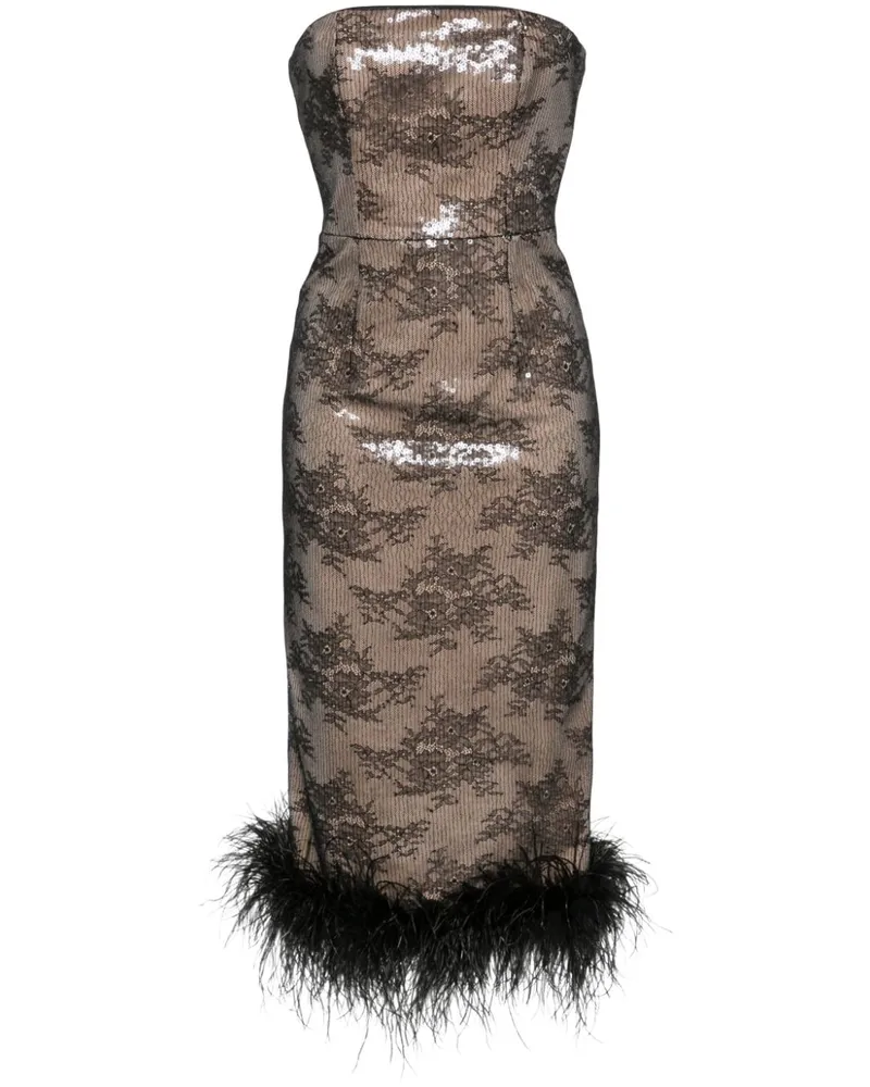 NISSA Spitzen-Midikleid mit Pailletten - Schwarz Schwarz