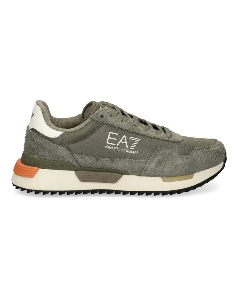 EA7 Sneakers mit Logo-Print - Grün Grün