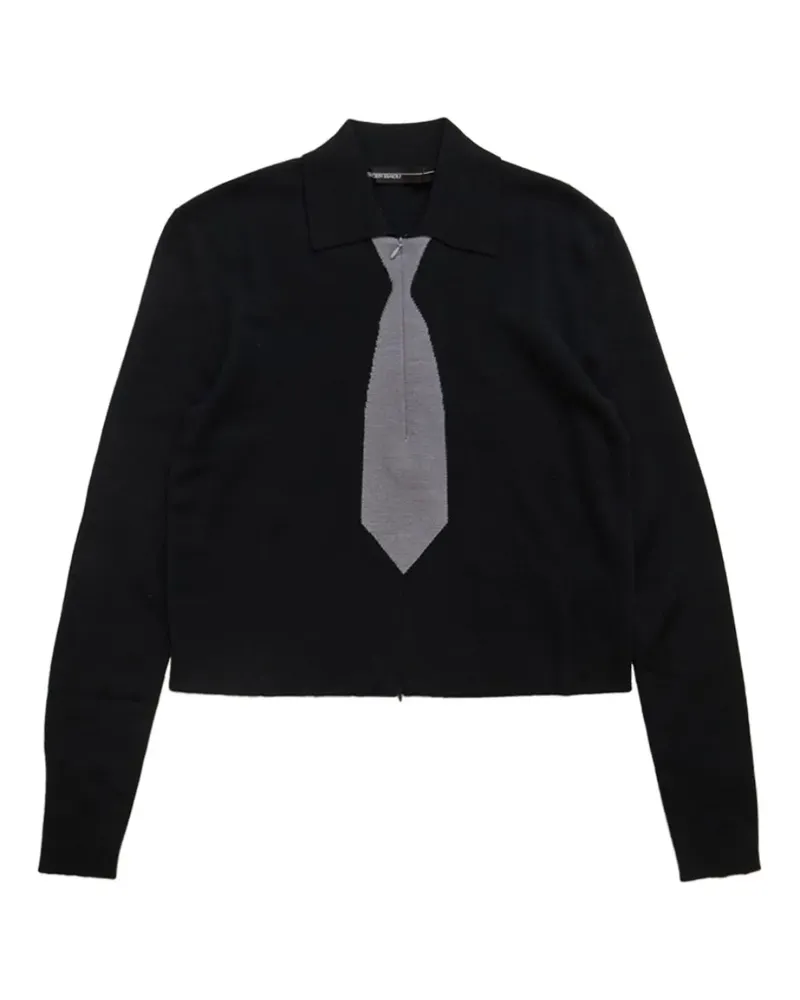 Spencer Badu Poloshirt in Batikoptik - Schwarz Schwarz