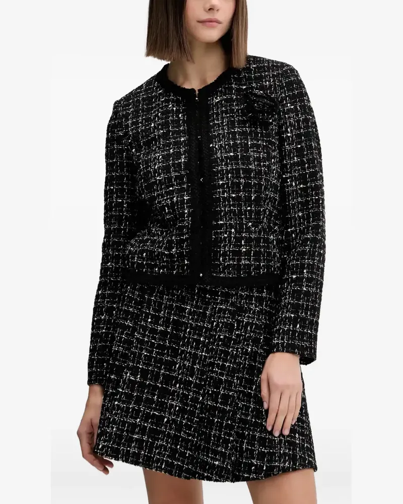 HUGO BOSS Rosette Tweed-Jacke - Schwarz Schwarz