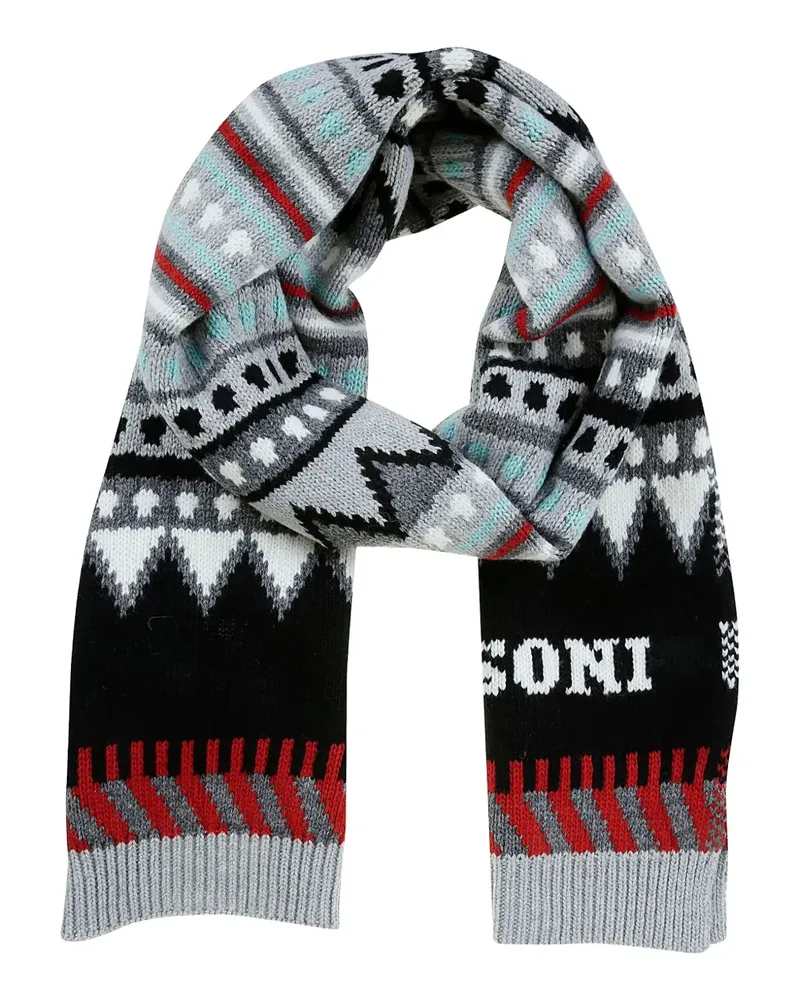 Missoni geometric-pattern wool scarf - Schwarz Schwarz