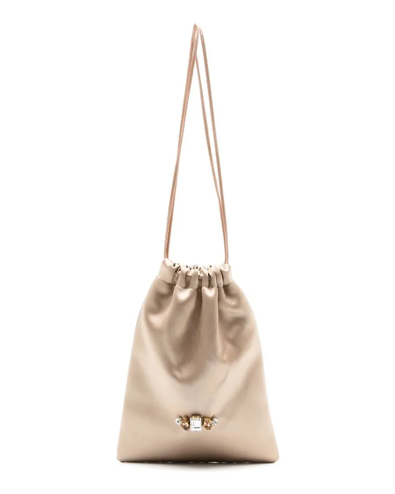 Gloria Coelho Mini Clutch mit Kordelzug - Nude Nude