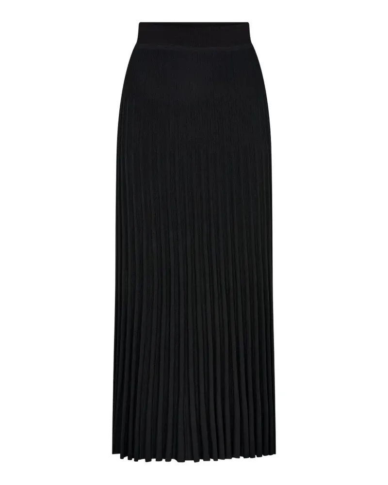 N.Peal pleated superfine skirt - Schwarz Schwarz