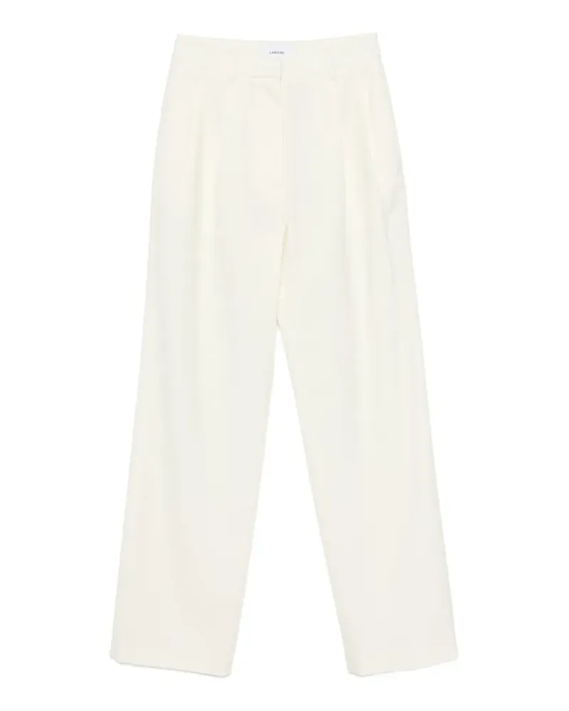 LARDINI pleat-detail wide-leg trousers - Nude Nude