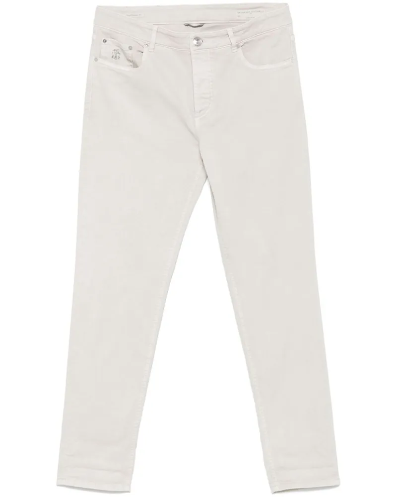 Brunello Cucinelli Jeans mit Logo-Patch - Nude Nude