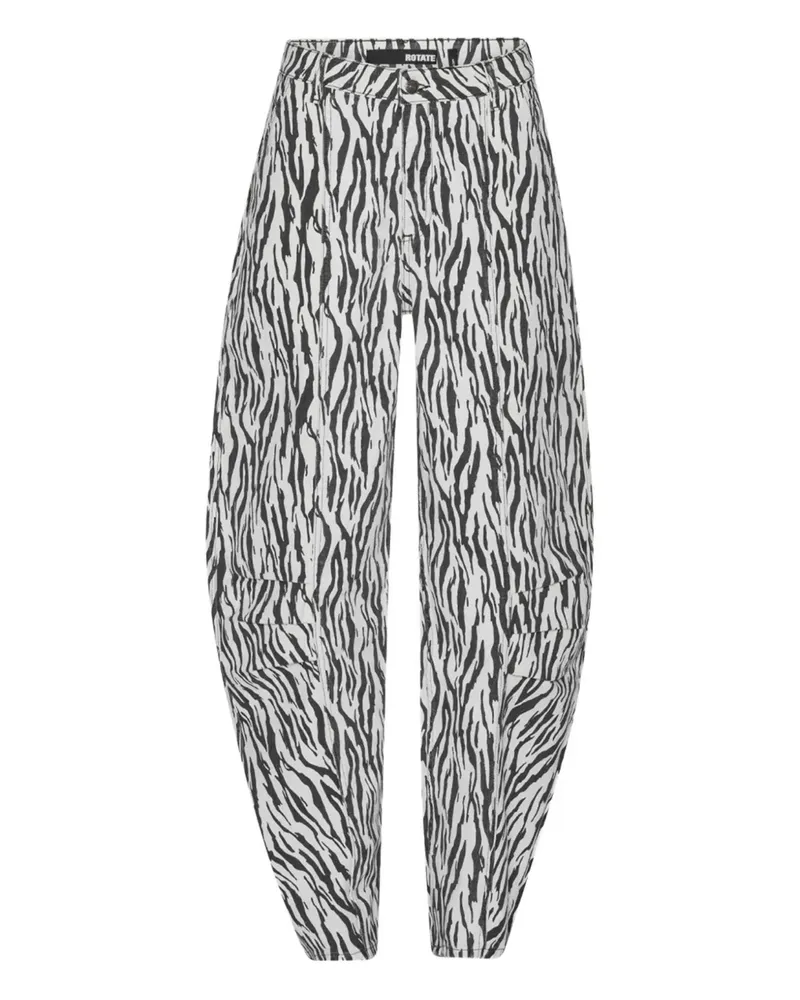 ROTATE Birger Christensen Hose mit Zebra-Print - Weiß Weiß