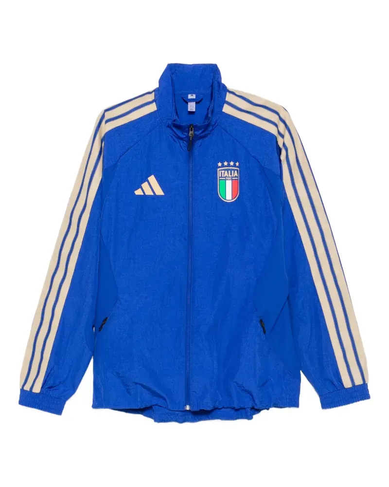 adidas logo-print striped jacket - Blau Blau