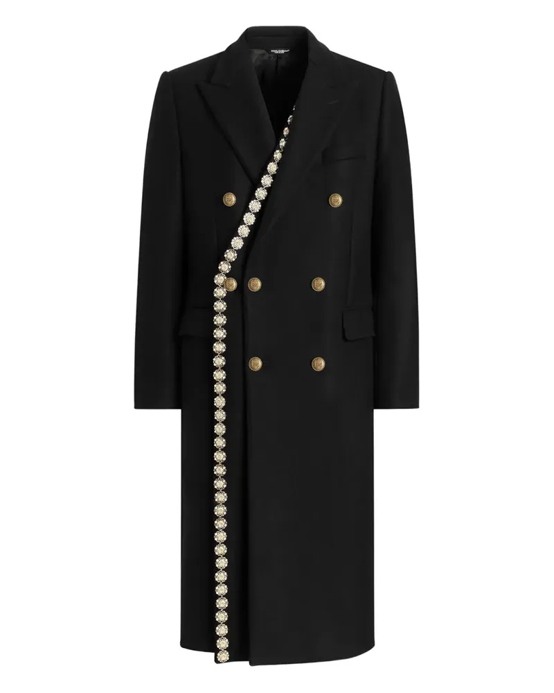 Dolce & Gabbana Verzierter Mantel - Schwarz Schwarz