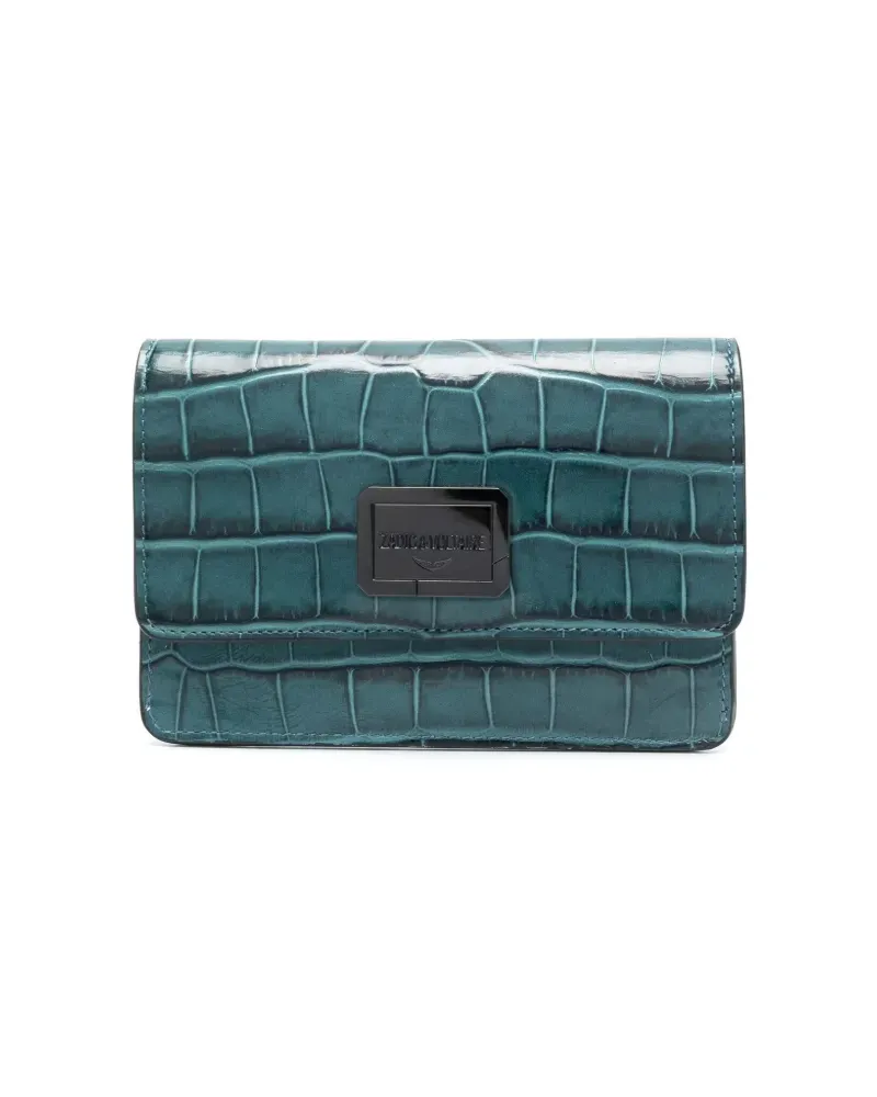 Zadig & Voltaire Kartenetui mit Kroko-Optik - Blau Blau