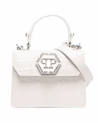 Philipp Plein Handtasche mit Logo-Schild Weiß