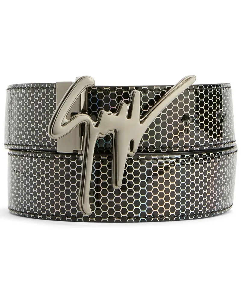 Giuseppe Zanotti Gürtel mit geometrischem Print - Schwarz Schwarz