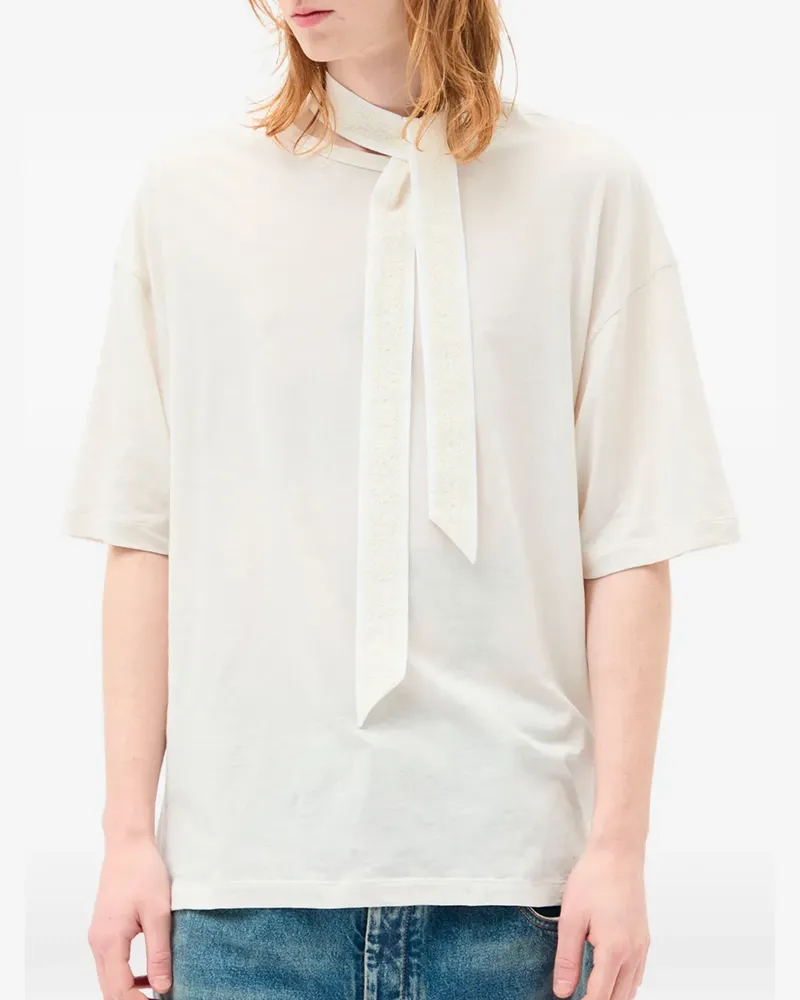 Ann Demeulemeester T-Shirt mit Slogan-Print - Weiß Weiß