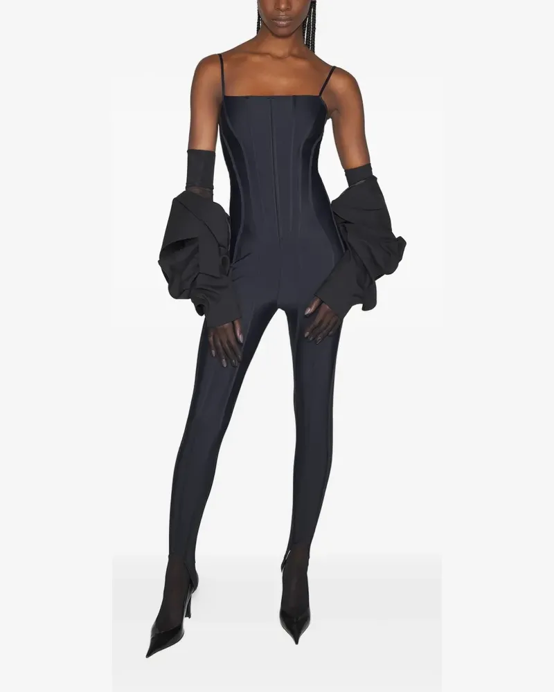 Thierry Mugler Jumpsuit mit Corsage-Detail - Schwarz Schwarz