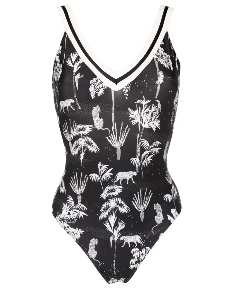 Lygia & Nanny Badeanzug mit grafischem Print - Schwarz Schwarz