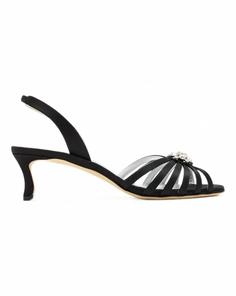 Manolo Blahnik Fulmasli Sandalen mit Kristallen - Schwarz Schwarz