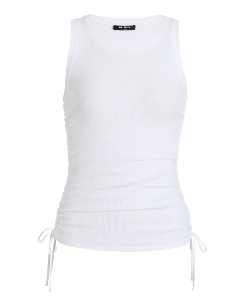 Balmain Drapiertes Top - Weiß Weiß