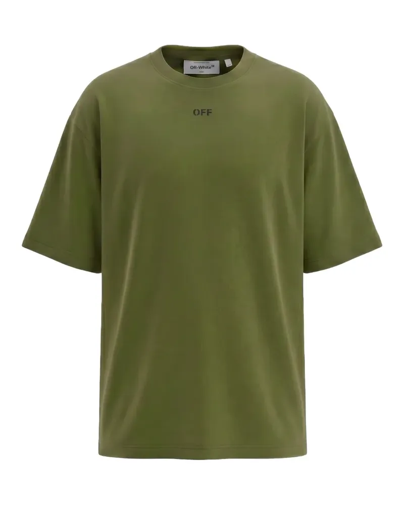 OFF-WHITE T-Shirt mit Logo-Print - Grün Grün