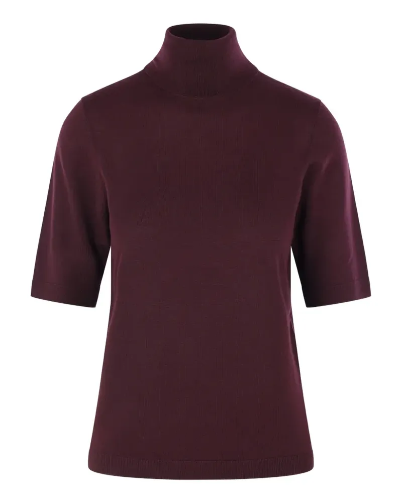 ALLUDE Kurzärmeliger Rollkragenpullover - Rot Rot