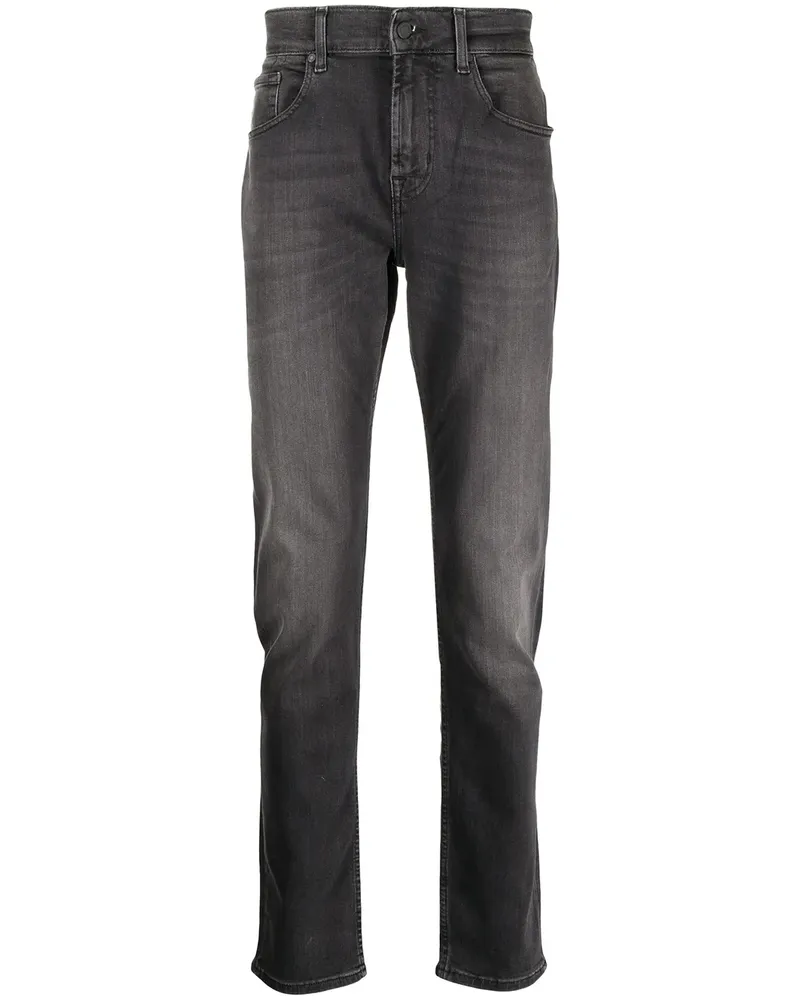 7 for all mankind Ausgeblichene Skinny-Jeans - Schwarz Schwarz