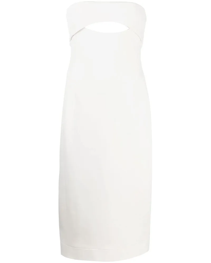 Saint Laurent Midikleid aus Seide - Weiß Weiß